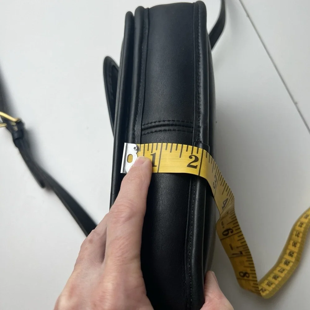 COACH 0171-256 Compartment Bag Black Glove Cowhide Leather Crossbody 9850 Vtg.